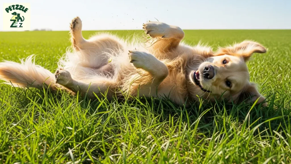 por que os cães rolam na grama